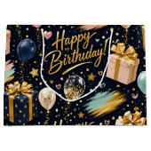Luxe Verjaardagsviering Patroon Groot Cadeauzakje (Voorkant)