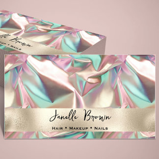 Luxe verkreukelde holografische Folie Visitekaartje