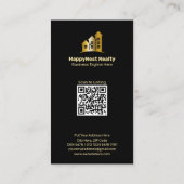 Luxe Verticale Makelaar Foto Zwart Goud Visitekaartje (Achterkant)