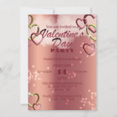 Luxe verweven harten Valentijnsdag Party Kaart (Voorkant)