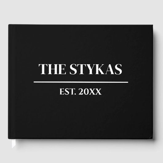 luxe | Vet Modern Minimalistisch Bruiloft Gastenbo Gastenboek (Voorkant)