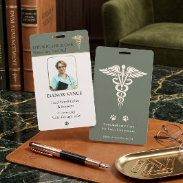 Luxe veterinaire ID-badge DVM-foto Caduceus Badge