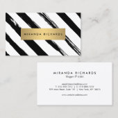 Luxe Vetgedrukte Diagonale Geschilderde Strepen me Visitekaartje (Voorkant / Achterkant)