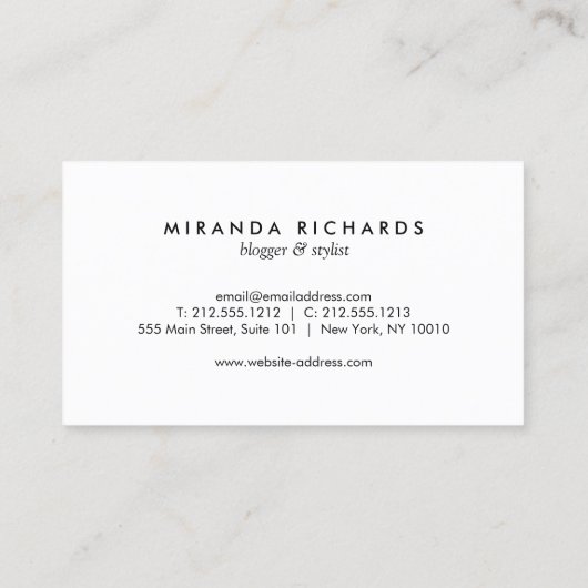 Luxe Vetgedrukte Diagonale Geschilderde Strepen me Visitekaartje (Achterkant)