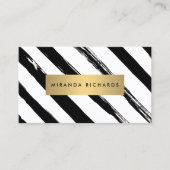 Luxe Vetgedrukte Diagonale Geschilderde Strepen me Visitekaartje (Voorkant)