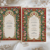 Luxe Victoriaans bruiloft roze rozen  Kaart