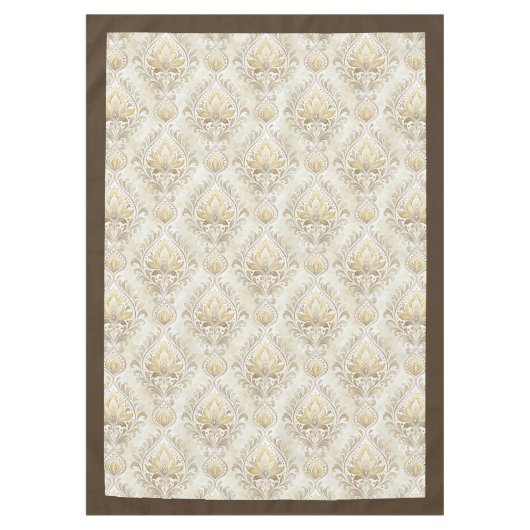 Luxe Victoriaans Damask Classic Aesthetic Tafelkleed (Voorkant)