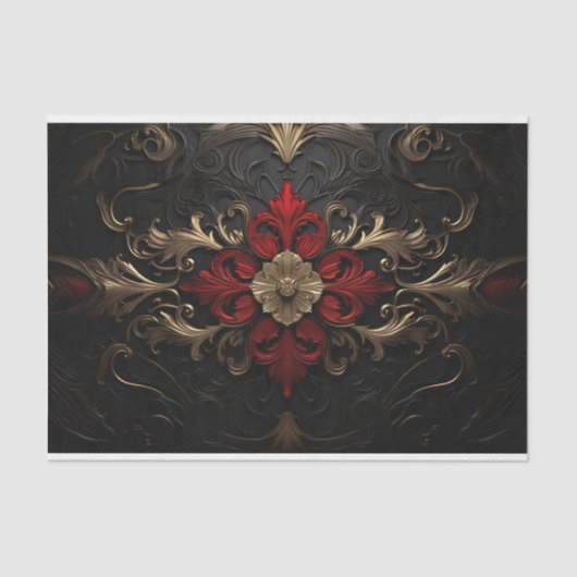 Luxe Victoriaans Ornament III Tissuepapier (Voorkant)