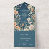 Luxe Victoriaans Royal Elegance bruiloft All In One Uitnodiging (Binnen)