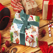 : Luxe Victoriaanse Kerstman & Rendier Kerstverpak Cadeaupapier