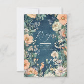 Luxe Victoriaanse Koninklijke Elegantie Trouw RSVP Kaartje (Voorkant)