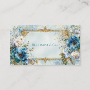 Luxe Victoriaanse Sierlijke Gouden Lijst Blauwe Bl Visitekaartje