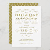 Luxe viering Elegant Holiday Party nodigt uit Kaart (Voorkant / Achterkant)