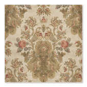 Luxe Vintage Brits Bloemendesign Beige Antiek Behang (Voorkant)