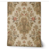 Luxe Vintage Brits Bloemendesign Beige Antiek Behang (Afrollen)