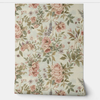 Luxe Vintage Brits Klassiek Bloemmotief Platteland Behang