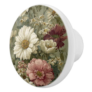 Luxe Vintage Brits Klassiek Platteland Bloemmotief Keramische Knop
