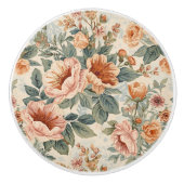 Luxe Vintage Indira Bloemstuk Keramische Knop (Voorkant)