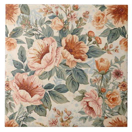 Luxe Vintage Indira Bloemstuk Tegeltje (Voorkant)