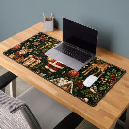Luxe Vintage Kerstvakantie Patroon Bureaumat