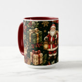 Luxe Vintage Kerstvakantie Patroon Combinatie Mok (Voorkant links)
