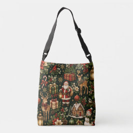 Luxe Vintage Kerstvakantie Patroon Crossbody Tas