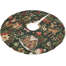 Luxe Vintage Kerstvakantie Patroon Kerstboom Rok