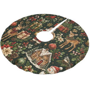 Luxe Vintage Kerstvakantie Patroon Kerstboom Rok