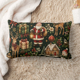 Luxe Vintage Kerstvakantie Patroon Kussen