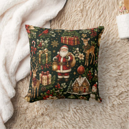 Luxe Vintage Kerstvakantie Patroon Kussen