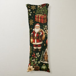 Luxe Vintage Kerstvakantie Patroon Lichaamskussen
