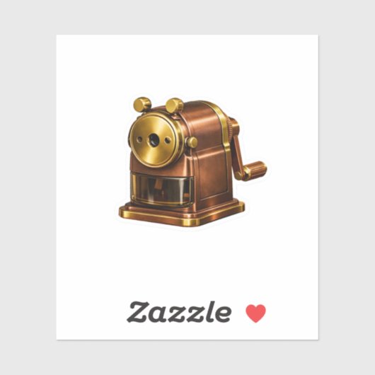 Luxe Vintage Koperen Potloodslijper Sticker Ret (Vel)