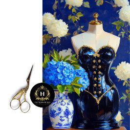 Luxe Vintage Korset Paspop Bloemendecoupage Tissuepapier