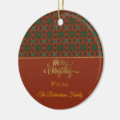 Luxe Vintage Persoonlijke Kerstmis Patronen Keramisch Ornament (Links)