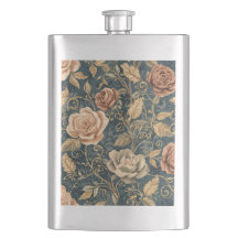 Luxe, Vintage, Rozentuin, Blauwe Achtergrond
