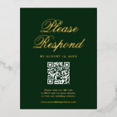 Luxe Vintage Smaragd Regency Trouw RSVP Kaart (Voorkant)