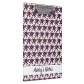 Luxe Violet Ivoor Bloemen Naam Klembord (Rechts)