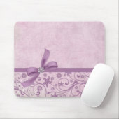 Luxe Violet lint Elegant Damask Mousepad Muismat (Met muis)