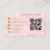 Luxe Visagist Blush Roze Goud Agaat QR Code Visitekaartje (Achterkant)