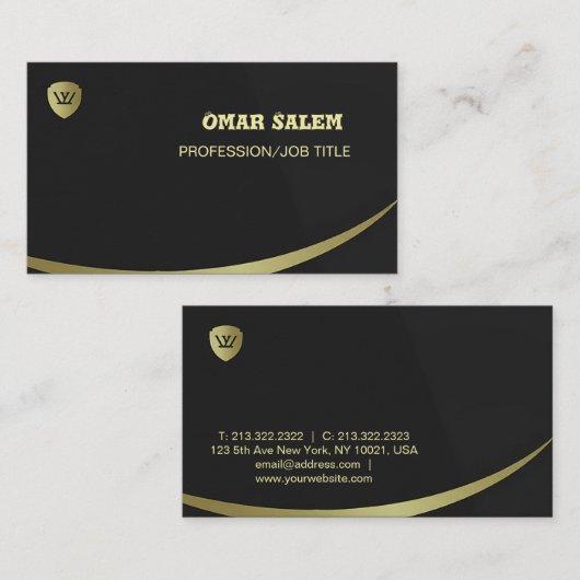 "Luxe visitekaartje met een verfijnde en moderne u (Voorkant / Achterkant)