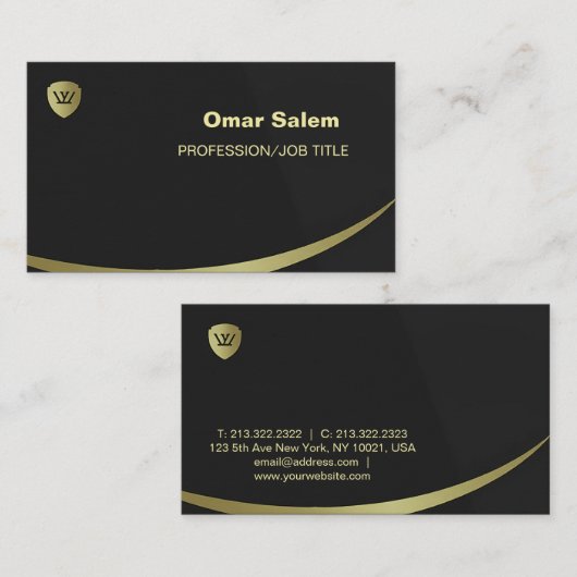 "Luxe visitekaartje met een verfijnde en moderne u (Voorkant / Achterkant)