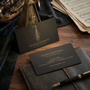 Luxe visitekaartje voor muzikanten Gouden saxofoon