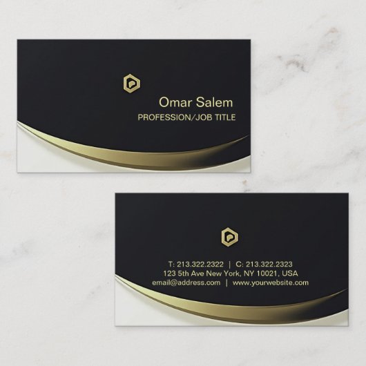 Luxe visitekaartjes die luxe en mod combineren (Voorkant / Achterkant)