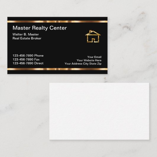 Luxe Visitekaartjes van de kredietmakelaar onroere (Voorkant / Achterkant)