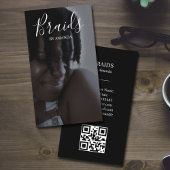 Luxe Vlechten Afro Amerikaanse Hairstylist QR Code Visitekaartje