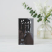 Luxe Vlechten Afro Amerikaanse Hairstylist QR Code Visitekaartje (Staand voorkant)