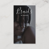 Luxe Vlechten Afro Amerikaanse Hairstylist QR Code Visitekaartje (Voorkant)