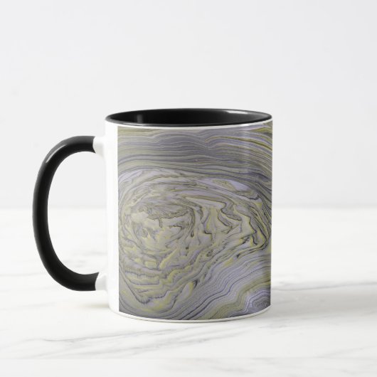 Luxe Vloeibaar Goud Ader Witte Marmer Abstracte Ko Mok (Links)