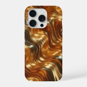 Luxe Vloeibaar Goud Golven - Naadloze Metallische iPhone 15 Pro Case