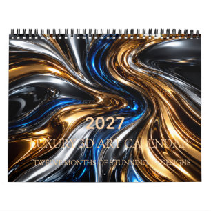 Luxe Vloeibaar Metaal 3D 2027 Agenda Kalender
